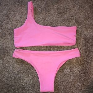 PASTEL PINK ONE SHOULDER BIKINI